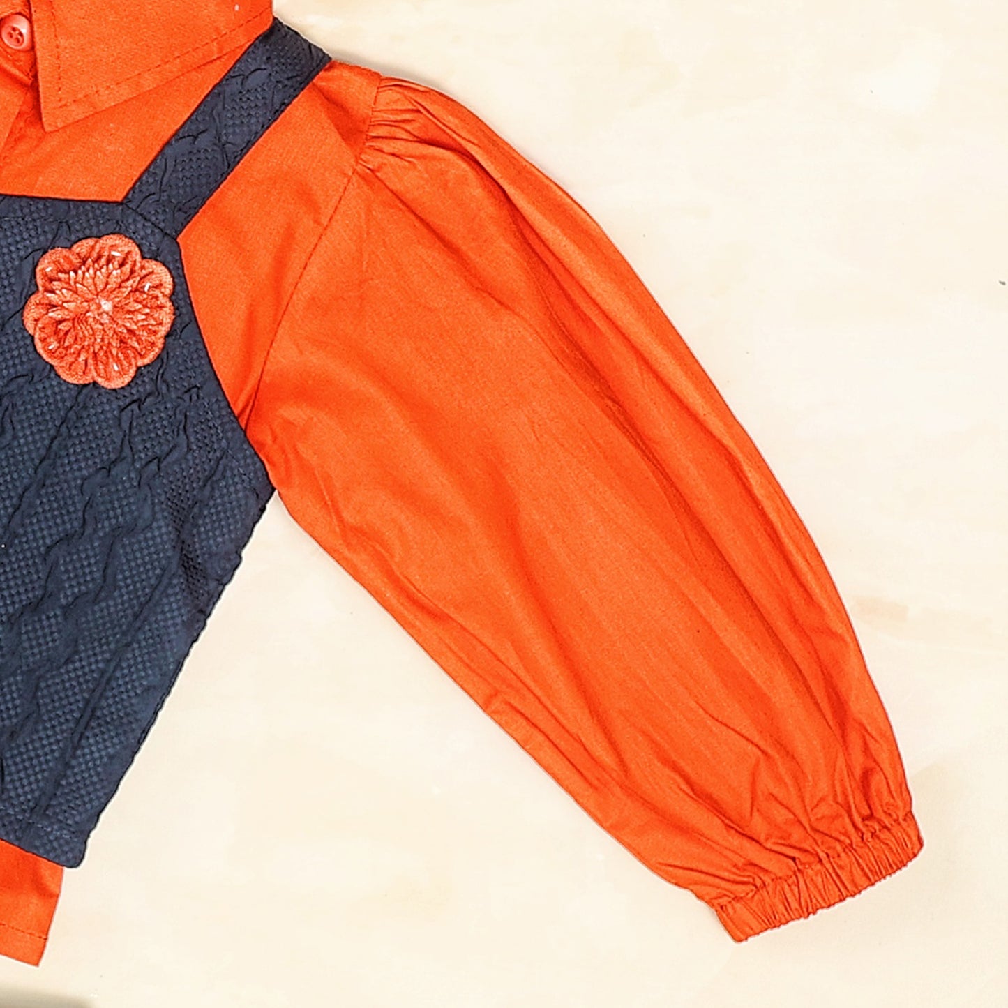 Girls Blue Color Casual Wear Dress