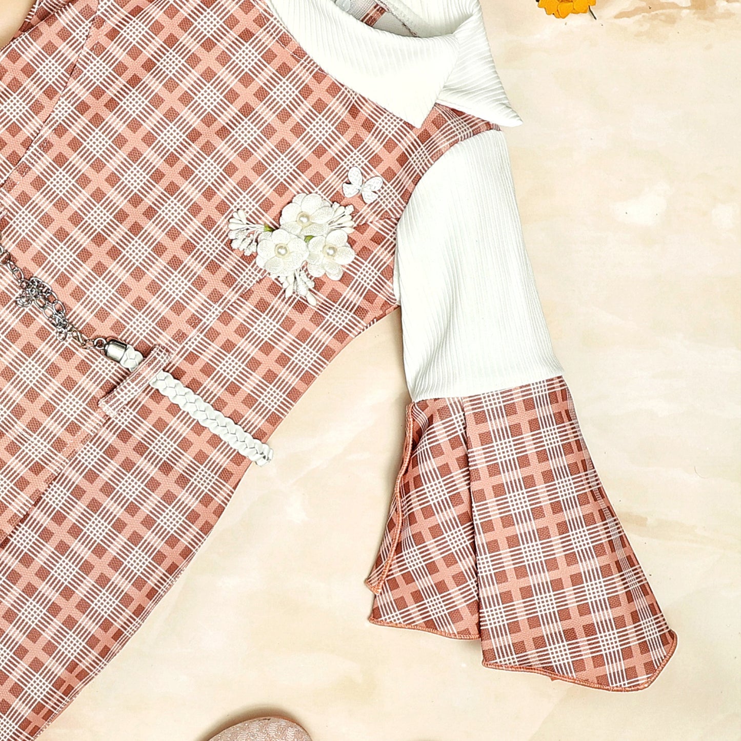 Girls Red Color Casual Wear Dress