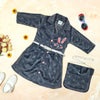Girls Grey Color Casual Wear Dress