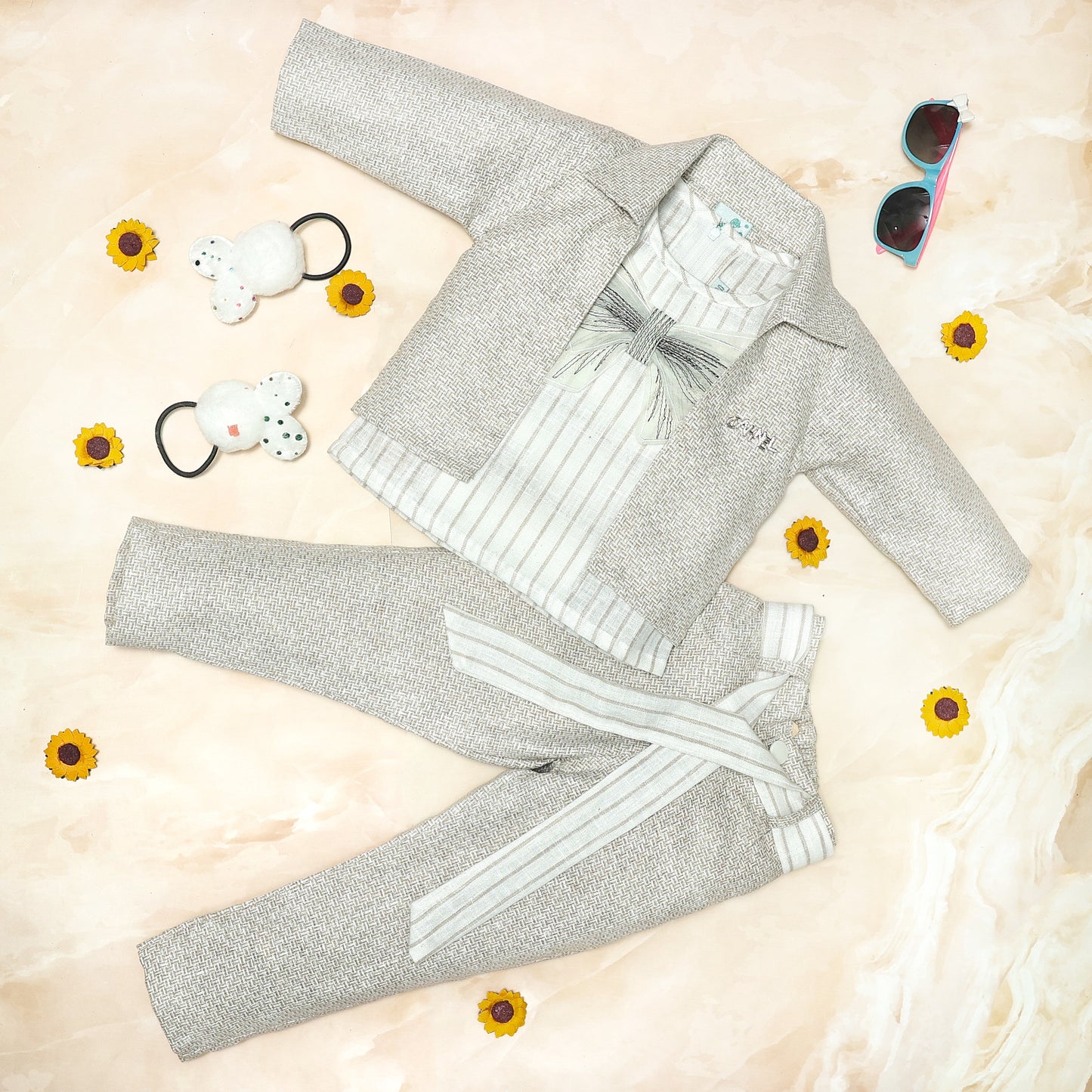 Girls Grey Casual Wear Dress