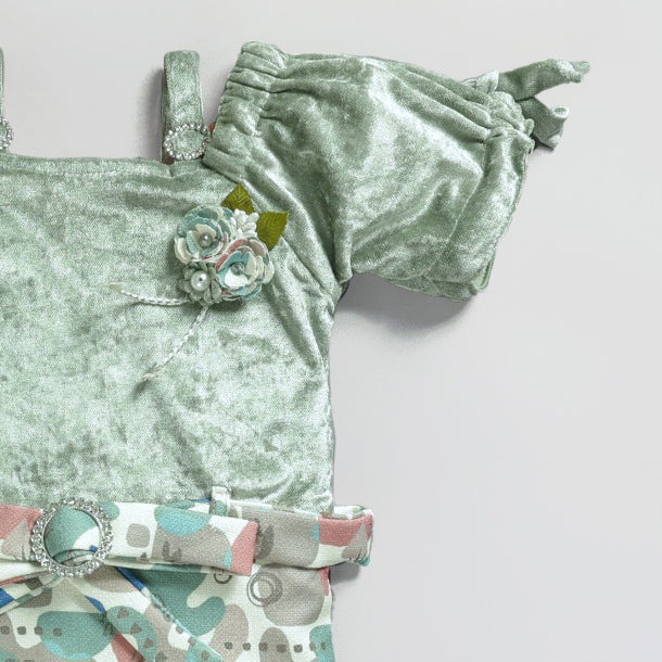 Elegant Green Color Woolen Dress For Girls – Cozy Style For The Cold