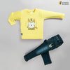 Boy's Set Of Printed Yellow T-shirts And Denim Pants