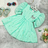 Girls Green Casual Wear Dress