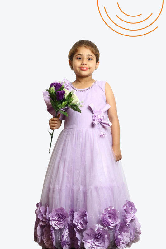 Beautiful Purple Color Gown Dress For Girl