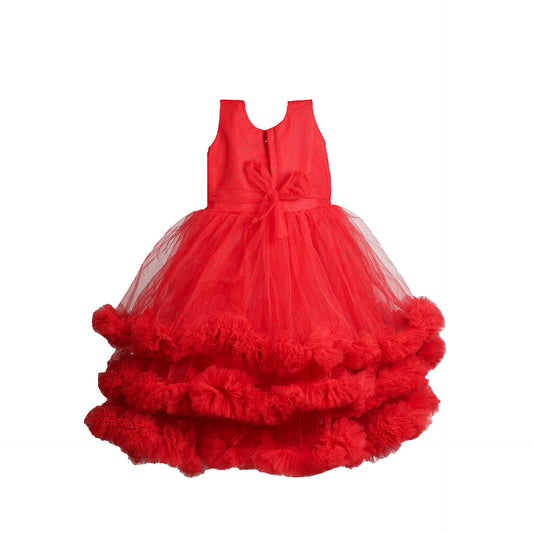 Lovely Red Color Gown Dress For Girl's