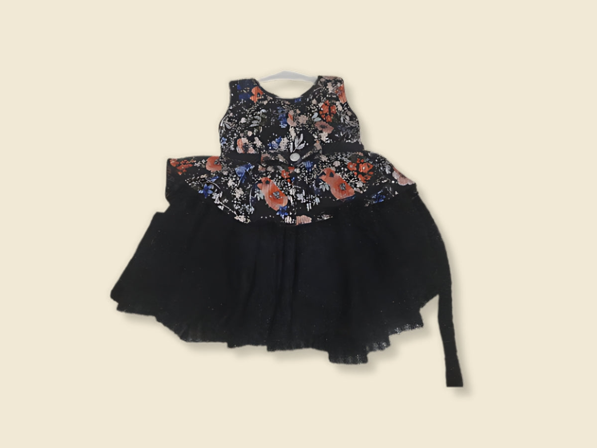 Girls Solid Black Frock For Your Princess