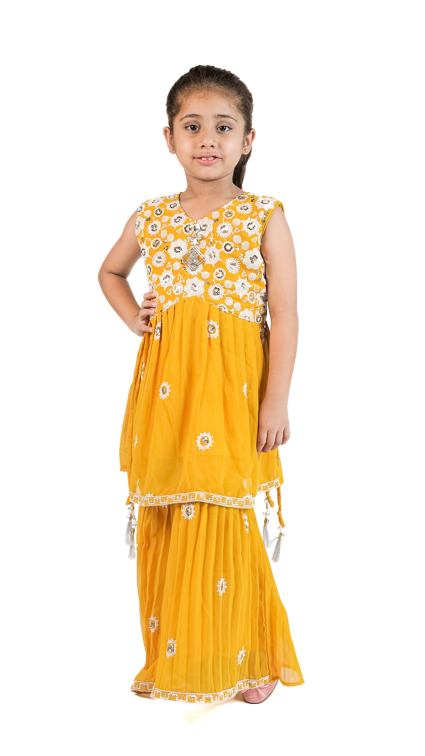 Mustard Color Sharara For Girls