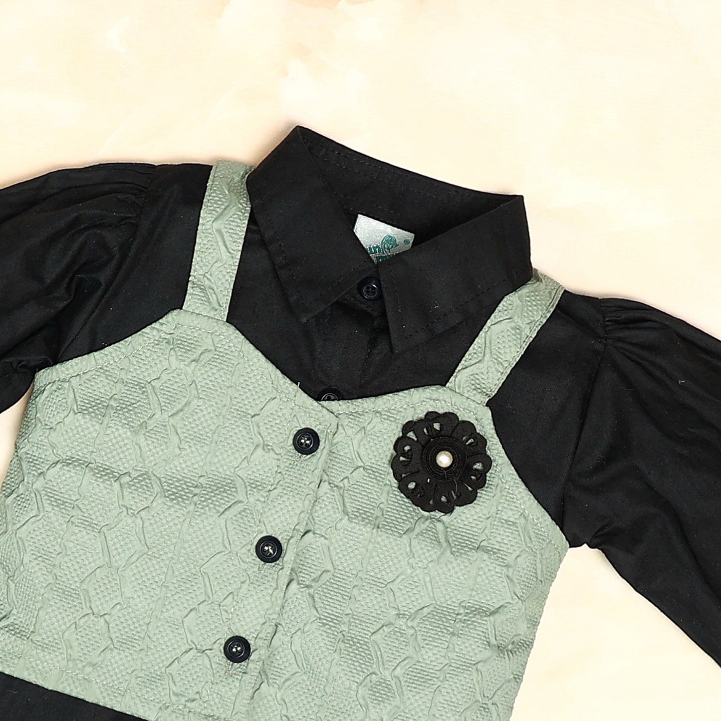 Girls  Green Color Casual Wear Dress