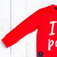 Boy's Set of Red T-shirt and Black Pants With I Love Papa Print