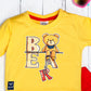 Boy's Set of Yellow T-shirt and Red Pants With Cute Bear Print