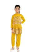 Mustard Color Patiala Attire for Girls