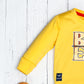 Boy's Set of Yellow T-shirt and Red Pants With Cute Bear Print