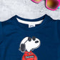 Boy's  Set of Blue T-shirt and White Pants with Snoopy Print