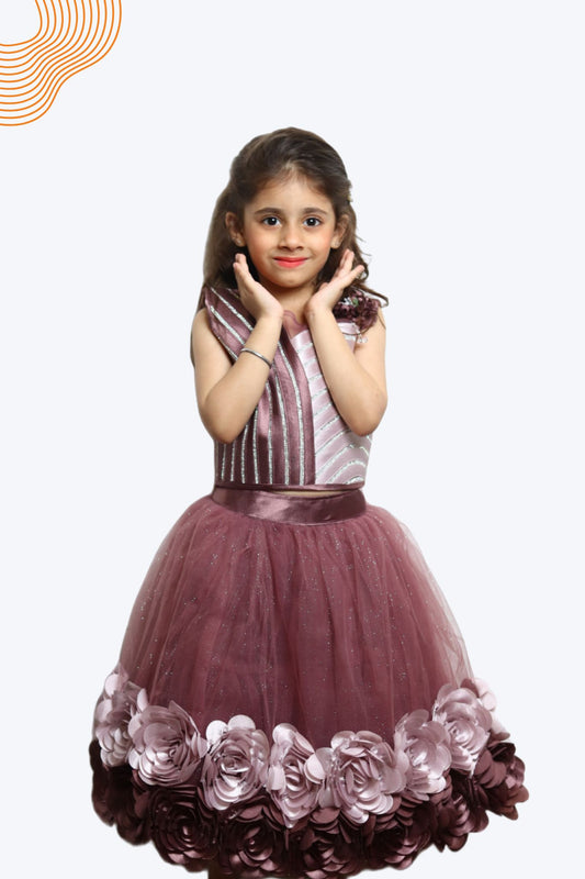 Sweet Chocolate Color Frock For Girls