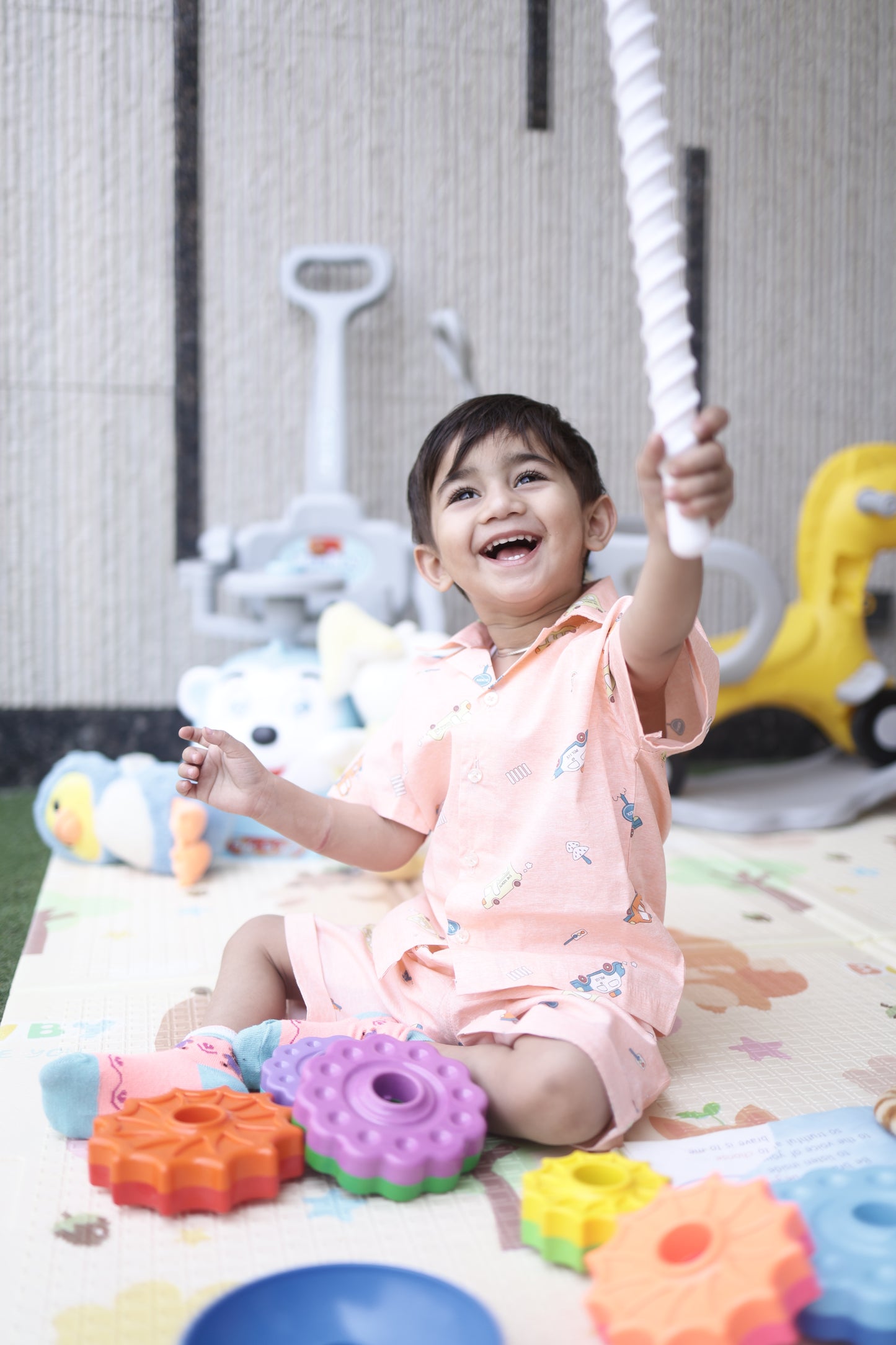 Boys Cot Set – Orange (Premium Quality Cotton)