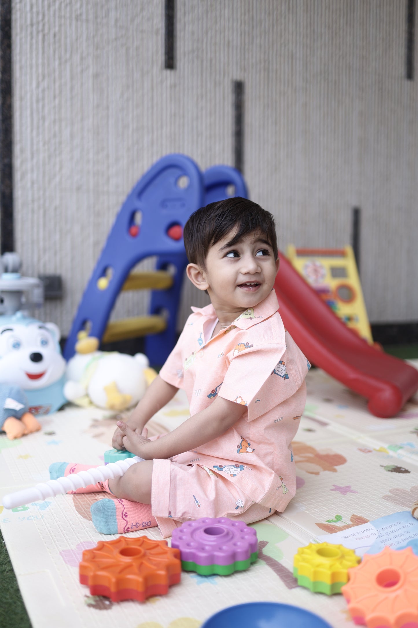 Boys Cot Set – Orange (Premium Quality Cotton)