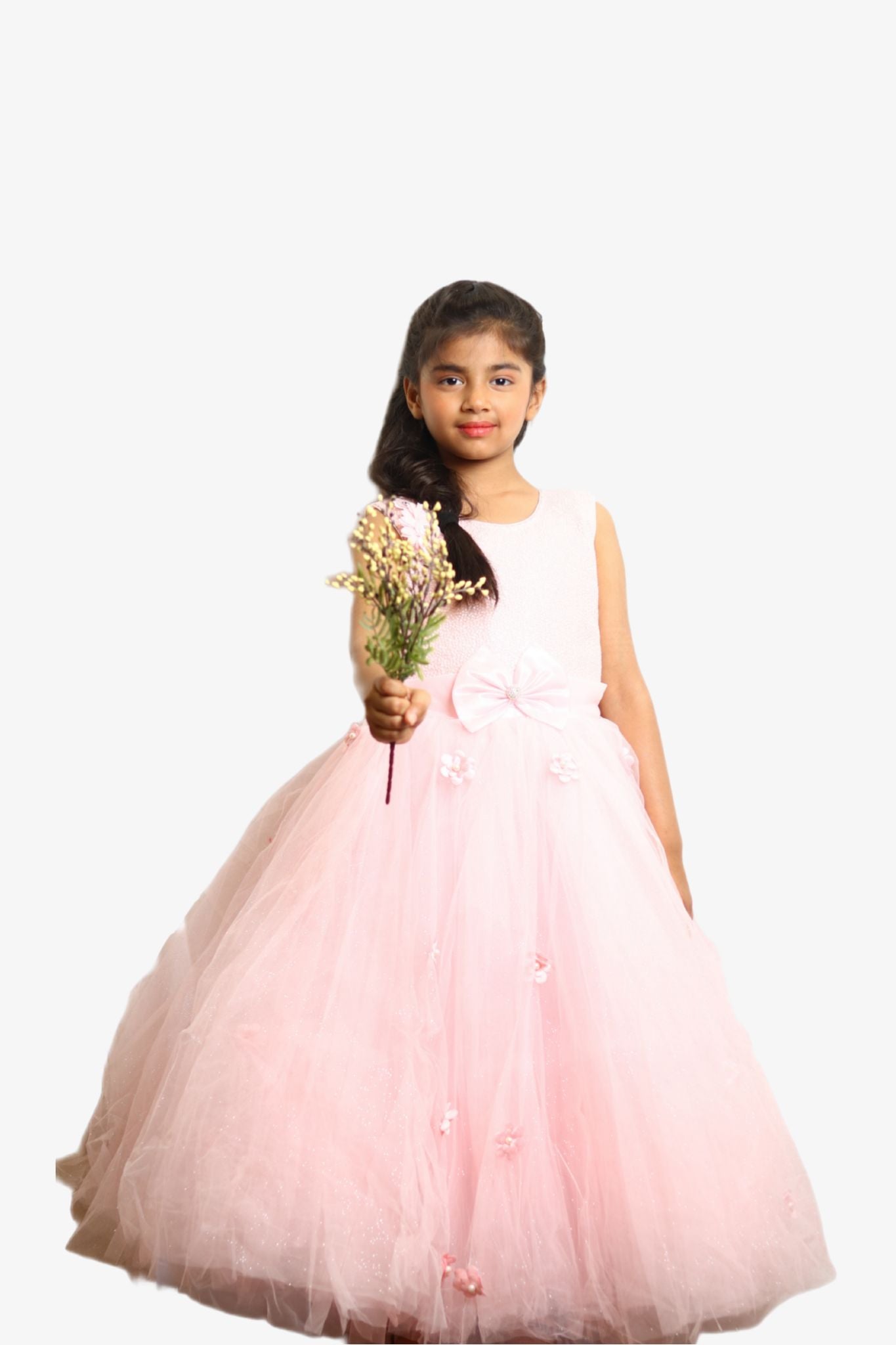 Beautiful Peach Color Gown Dress For Girl