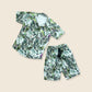 Boy's Cotton Green Leaf Printed Cord Set