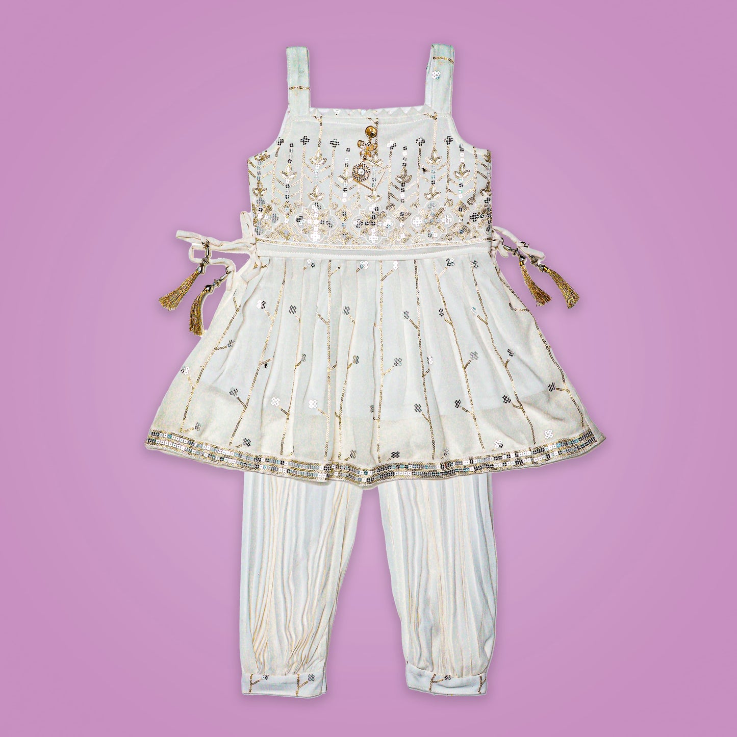 White Patiala Suit for Girls