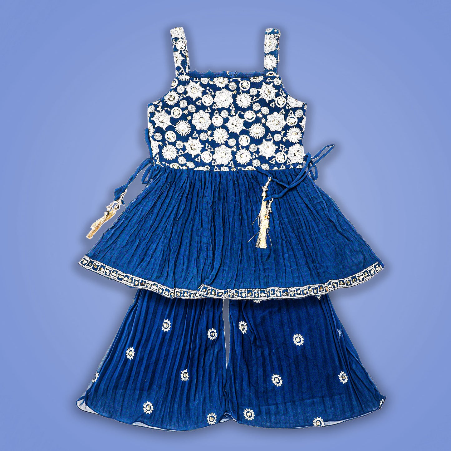 Girls Traditional Navy Blue Patiala