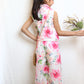 Pink Floral Print Western Wear Dress