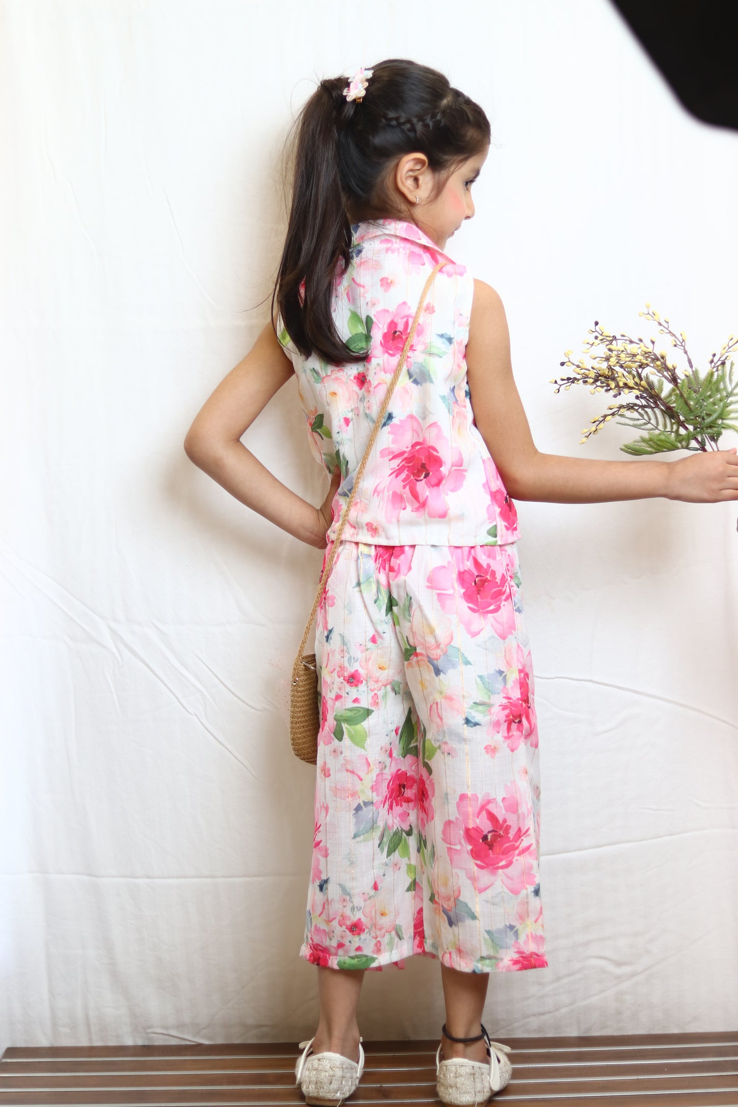 Pink Floral Print Western Wear Dress