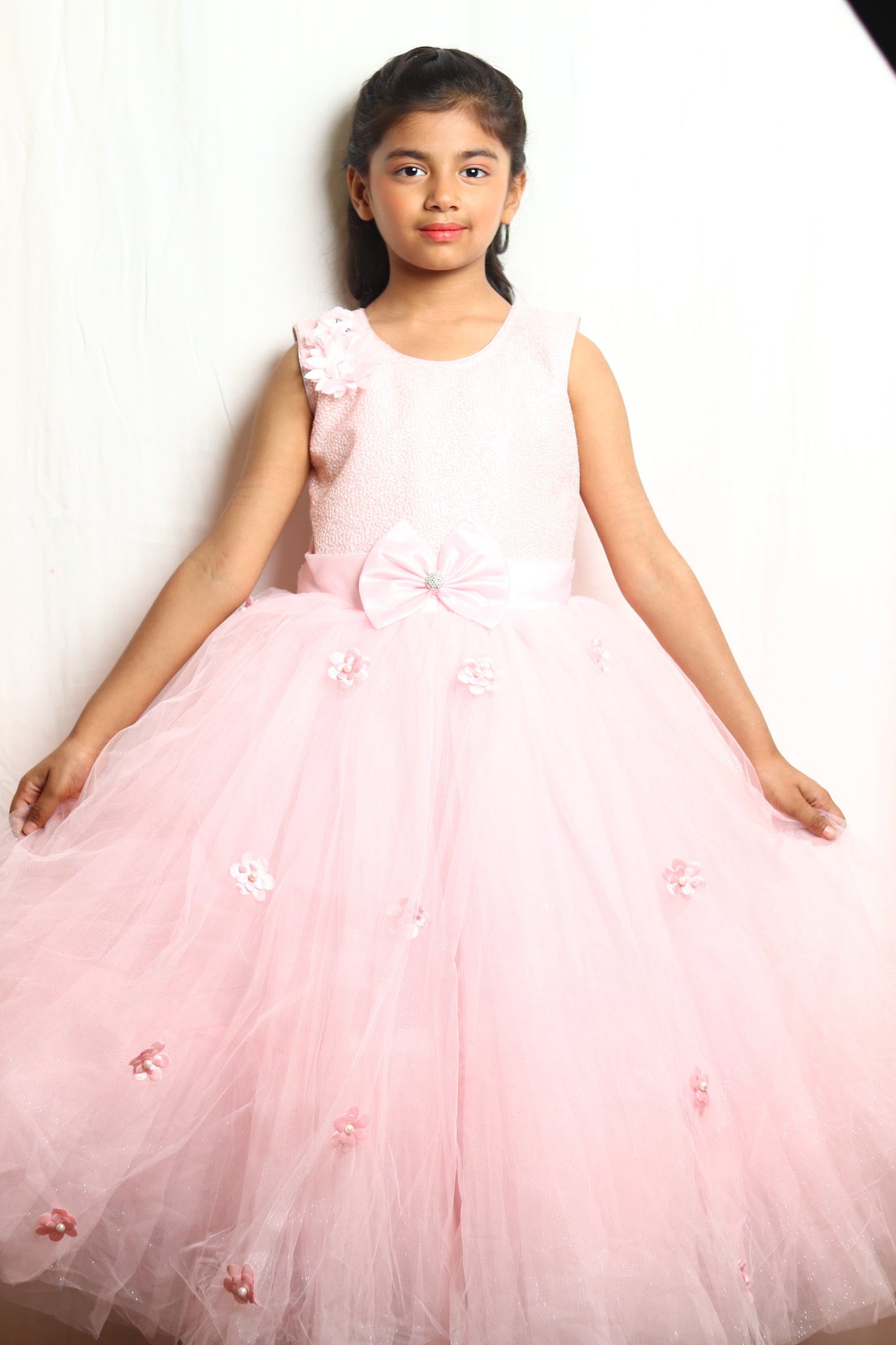 Beautiful Peach Color Gown Dress For Girl