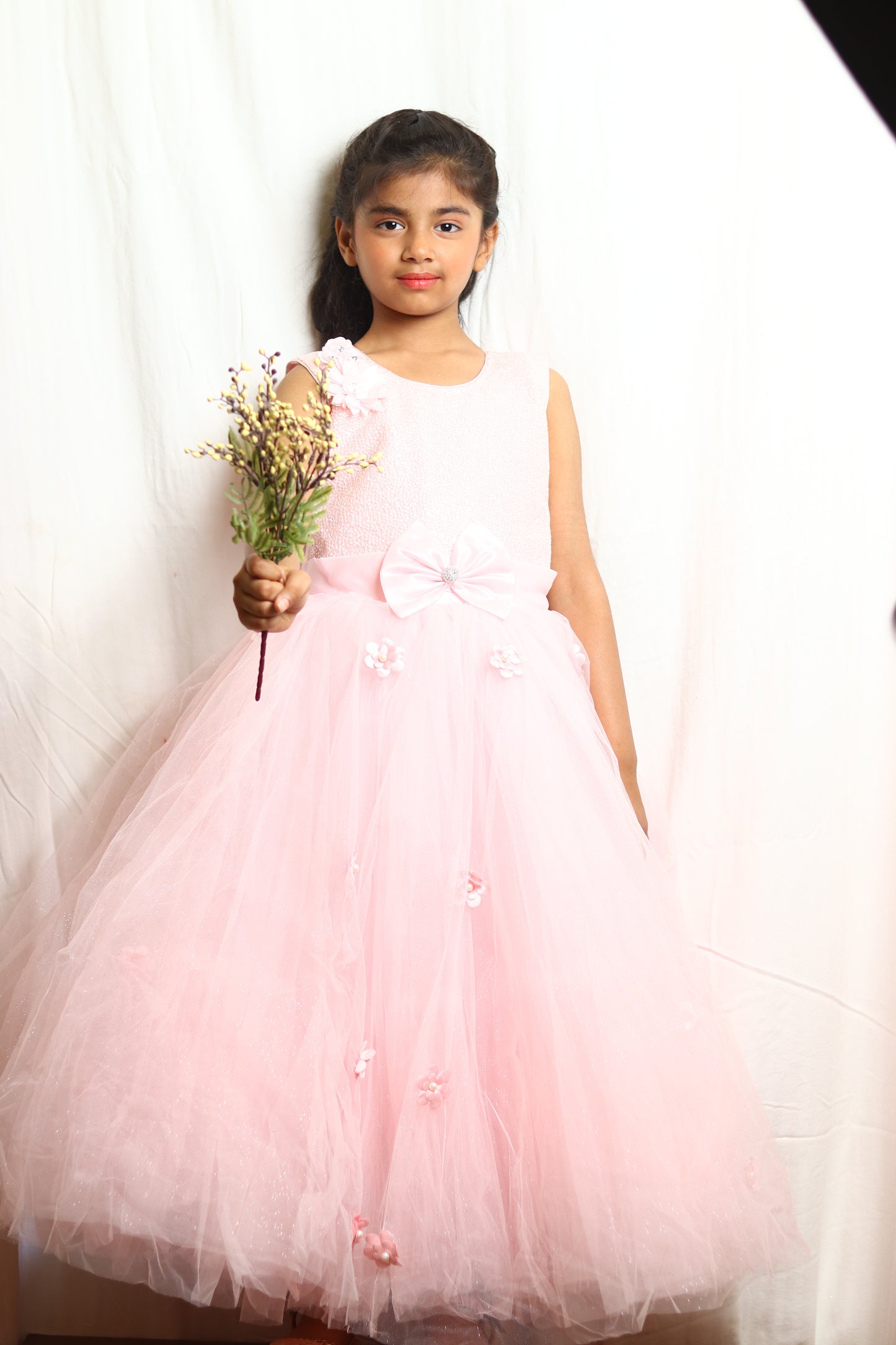 Beautiful Peach Color Gown Dress For Girl