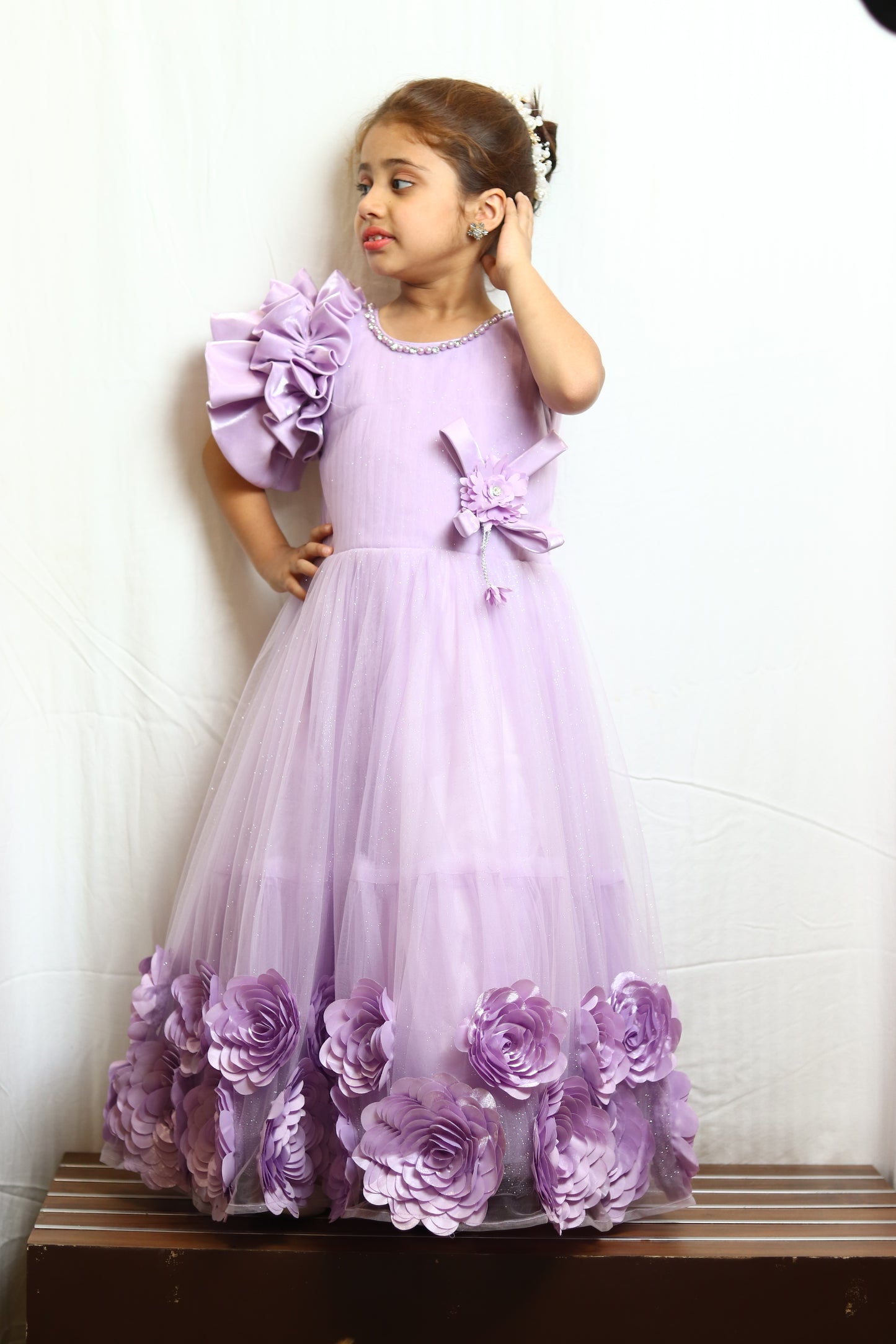 Beautiful Purple Color Gown Dress For Girl