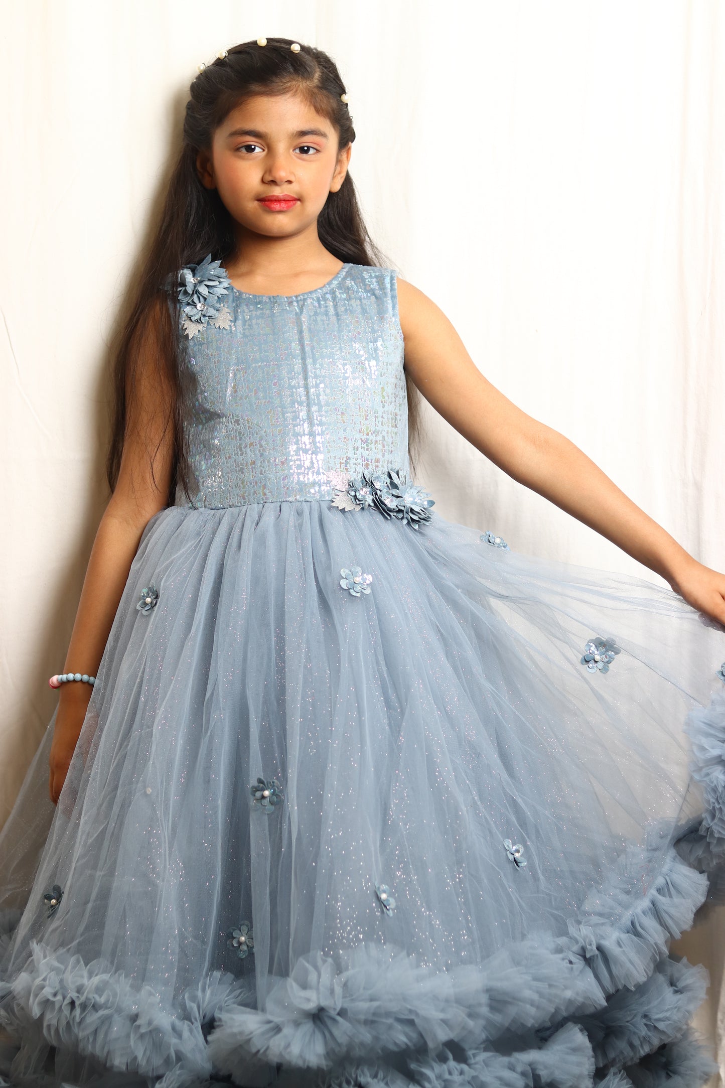 Girl Sky Blue Gown Dress