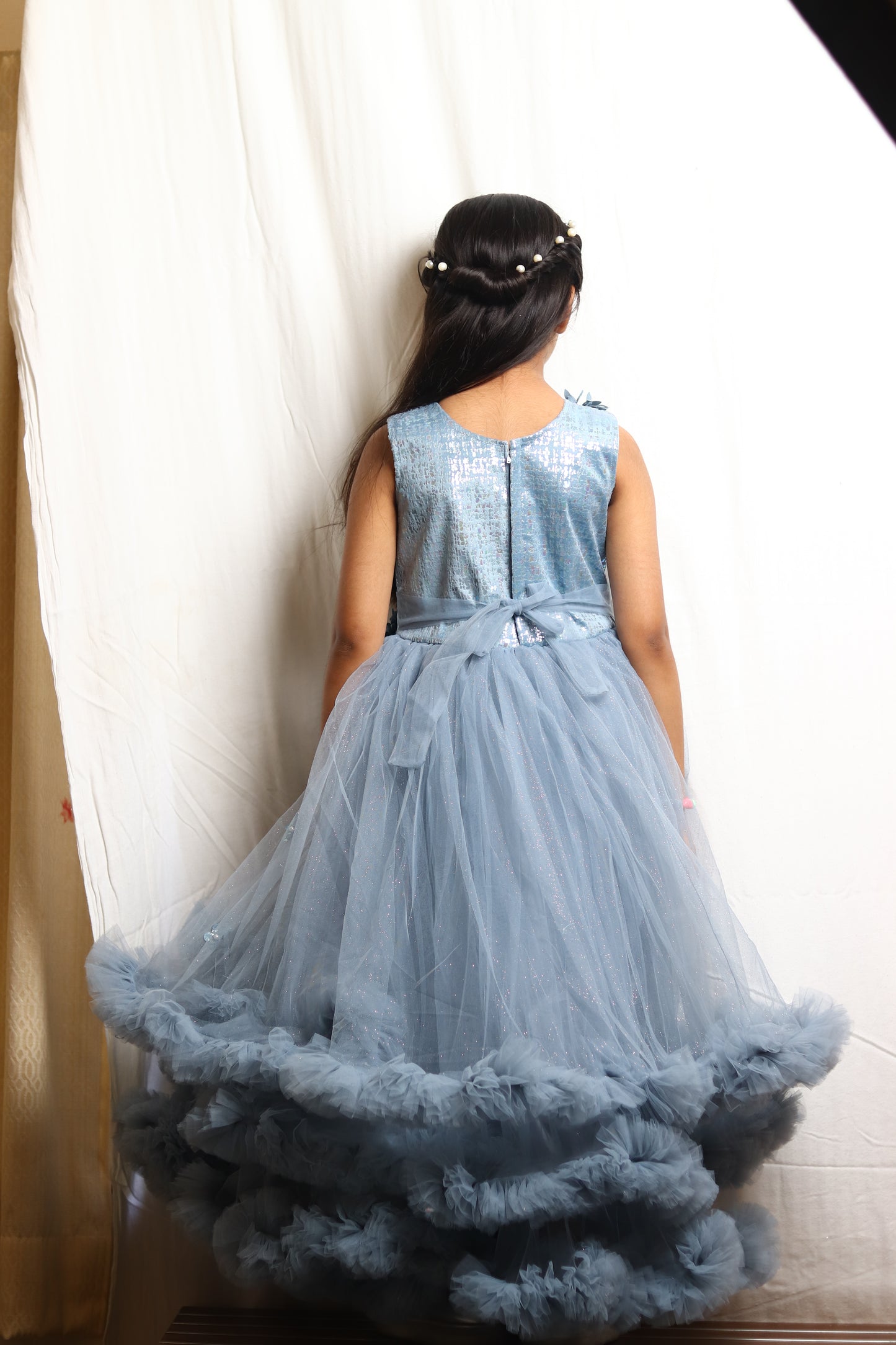 Girl Sky Blue Gown Dress