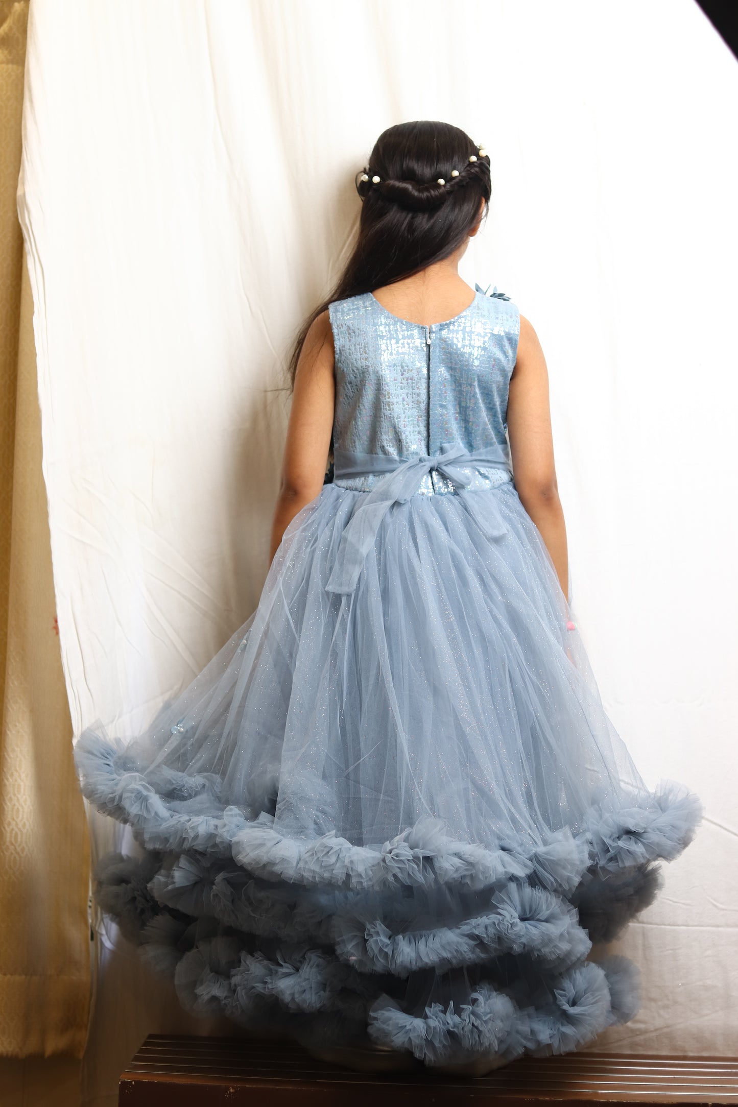 Girl Sky Blue Gown Dress