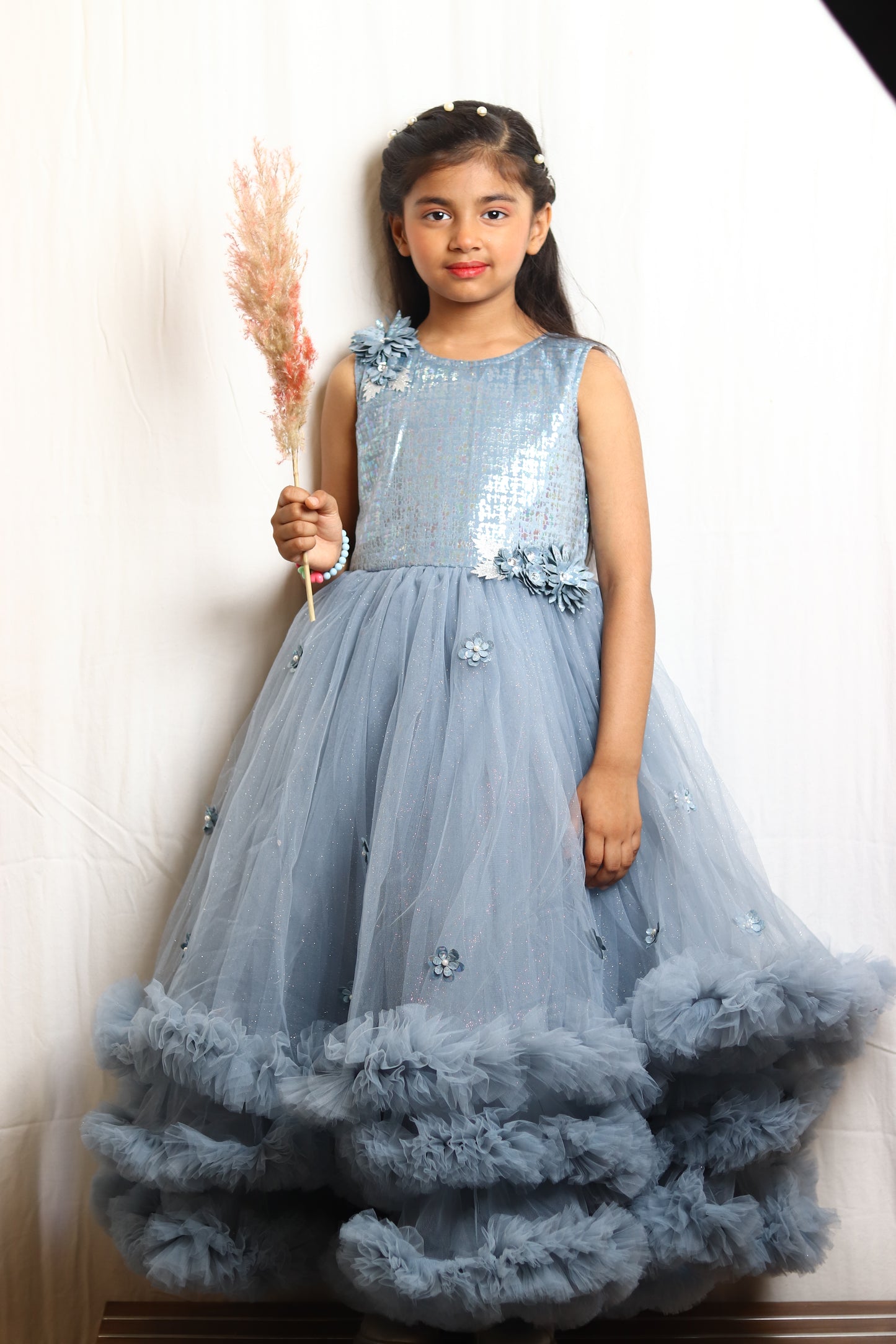 Girl Sky Blue Gown Dress