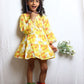 Yellow Floral Print Casual Dress