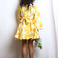 Yellow Floral Print Casual Dress