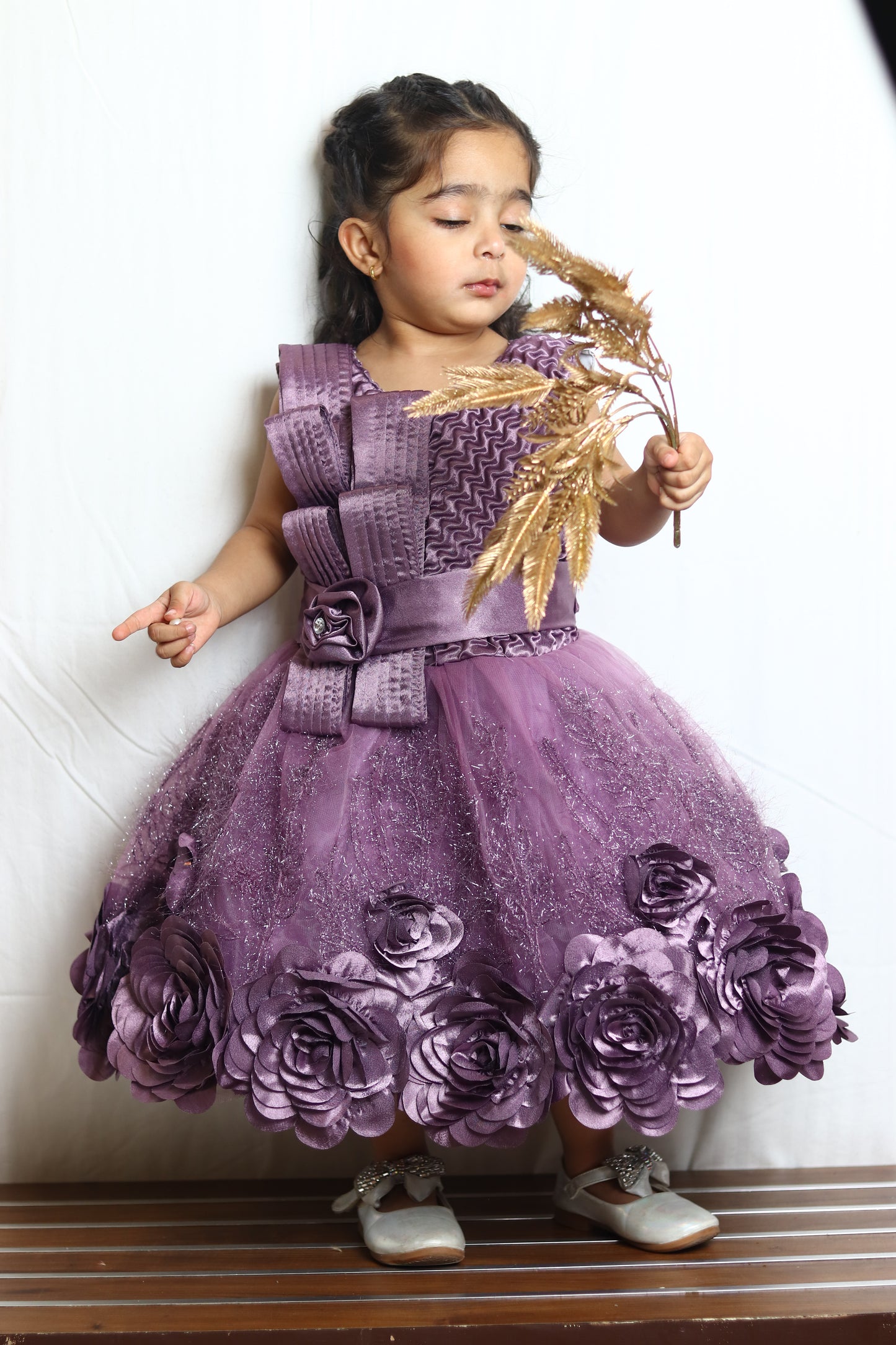 Pretty Lavender Frock For Girls