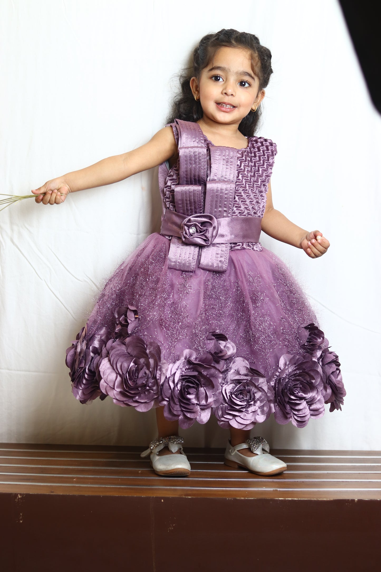 Pretty Lavender Frock For Girls