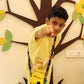 Boys Printed Yellow Cord Set