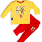 Boy's Set of Yellow T-shirt and Red Pants With Cute Bear Print