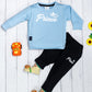 Boy's Set of Sky Blue T-shirt and Black Pants With Prince Print