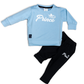 Boy's Set of Sky Blue T-shirt and Black Pants With Prince Print