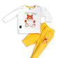 Boy's Set of White T-shirt and Yellow Pants With Cute Bear Print