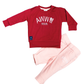 Boy's Set of Maroon T-shirt and Pink Pants With Aww!! So Cute Print