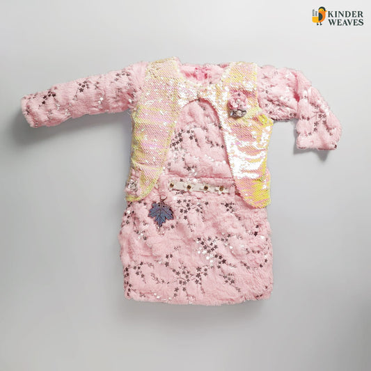 Best Peach Color Cute Woolen Drees For Little Princesses