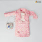 Cozy Winter Woolen Pink Color Dress For Girls It Also Includes Stylish Bag