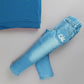 Boy's Set Of Printed Blue T-shirts And Denim Pants